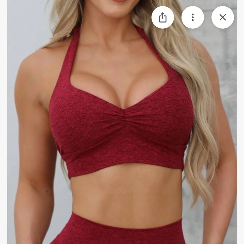Bombshell Sportswear Garnet Red Backless Bra Large